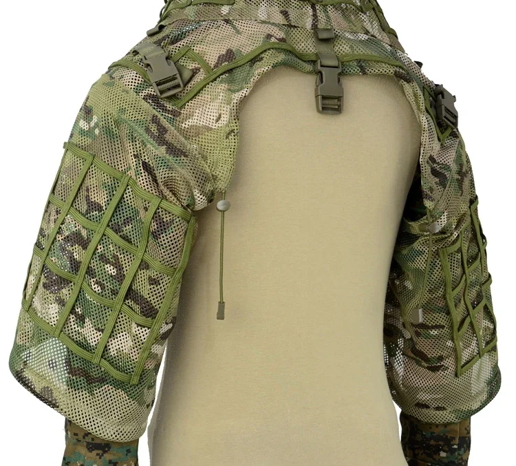 Airsoft Mesh Sniper Ghillie-Anzug Viper Hood Taktischer Schießanzug 3D Ghillie-Anzug Jagd Ripstop-Gewebe Atmungsaktiver Mantel Anzug Ausrüstung – Detail 18