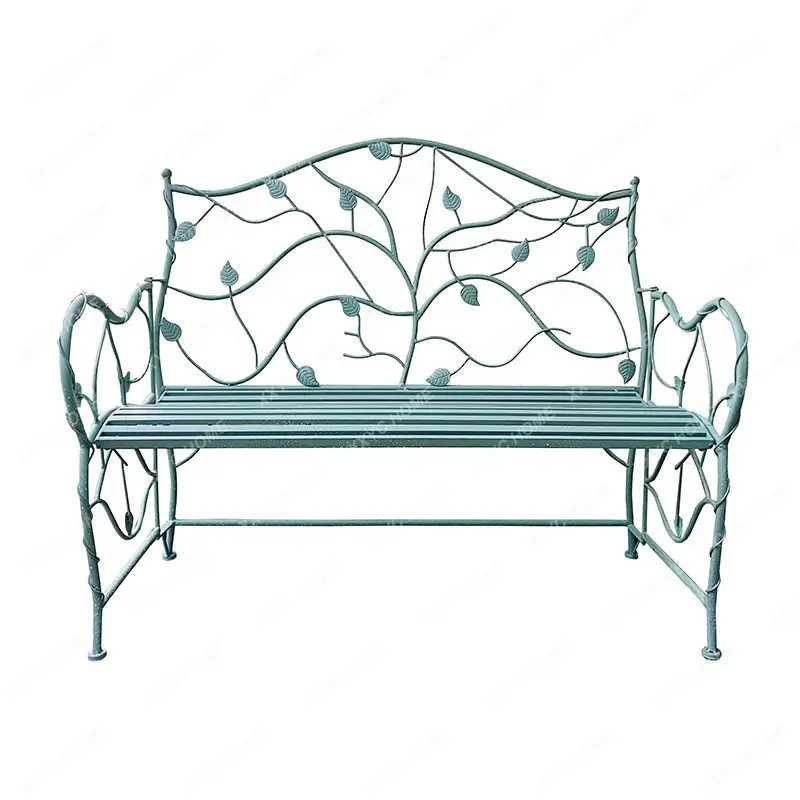 Country compound iron wrought vine man double single garden chair indoor outdoor courtyard balcony terrace