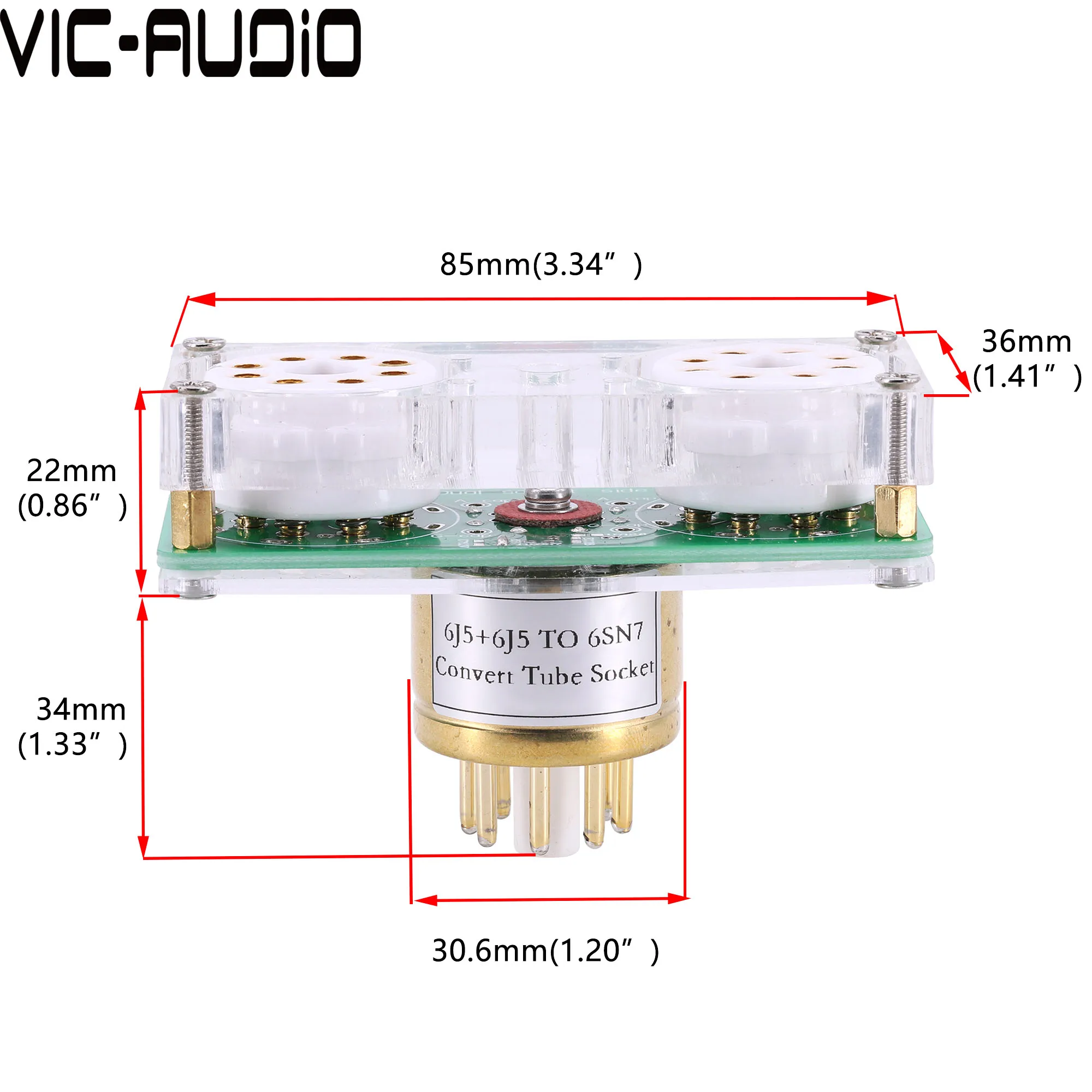 1Piece 6J5+6J5 TO 6SN7 Convert Tube Socket DIY Audio Vacuum Tube Adapter Socket Converter Free Shipping