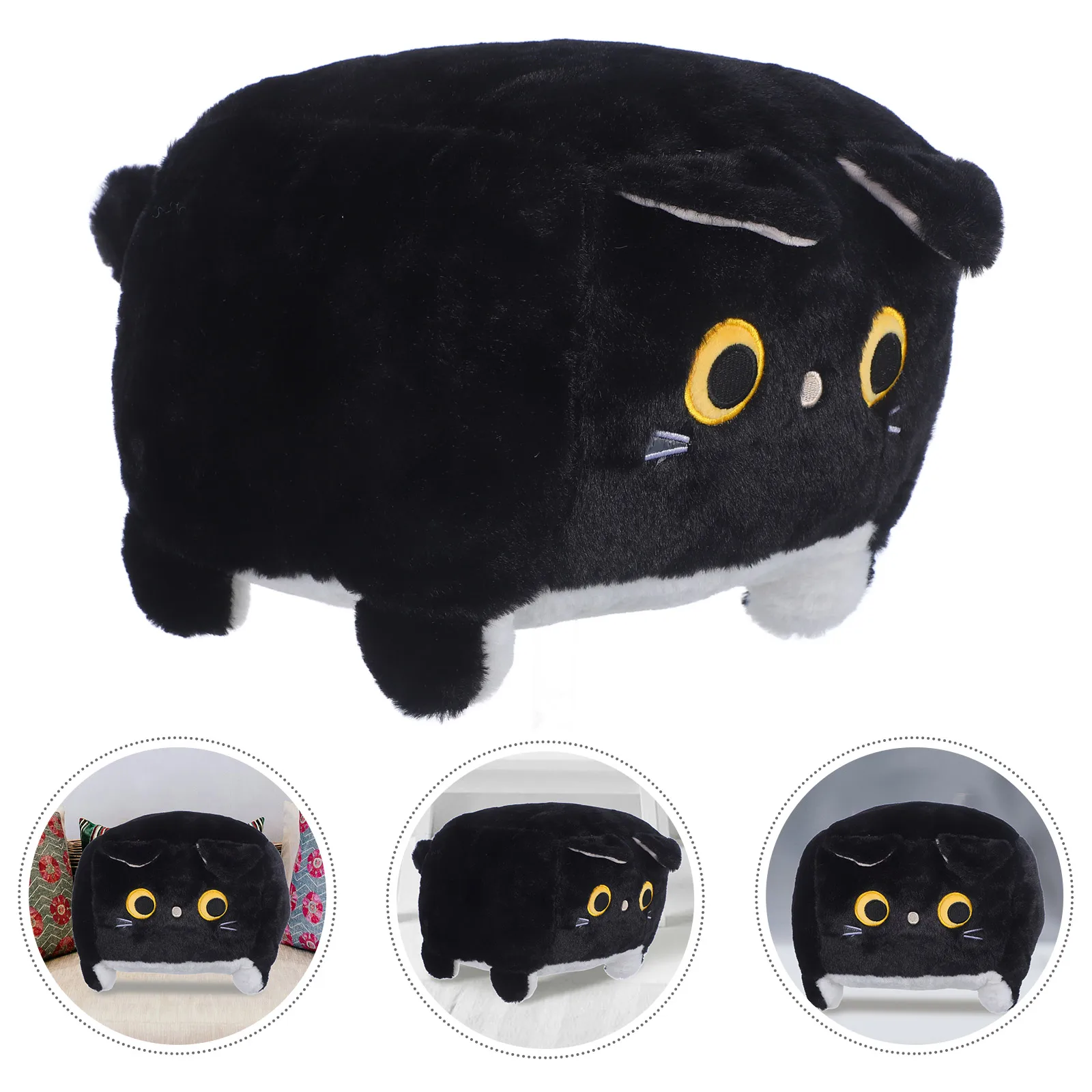 

Cat Stuffed Animal Cuddly Cartoon For Indoor Decoration Cozy Throw Pillow Animal Shape Pillow Soft Wear Resistant Cat