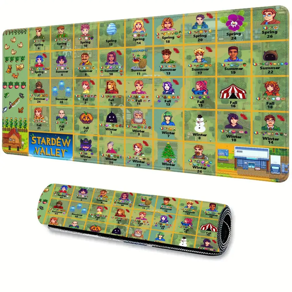 Gaming Mouse Pad Pixel Art Kawaii Large Table Mat PC Stardew Valley Mousepad Laptop Cartoon Cute Keyboard Pad XXL Desk Mat