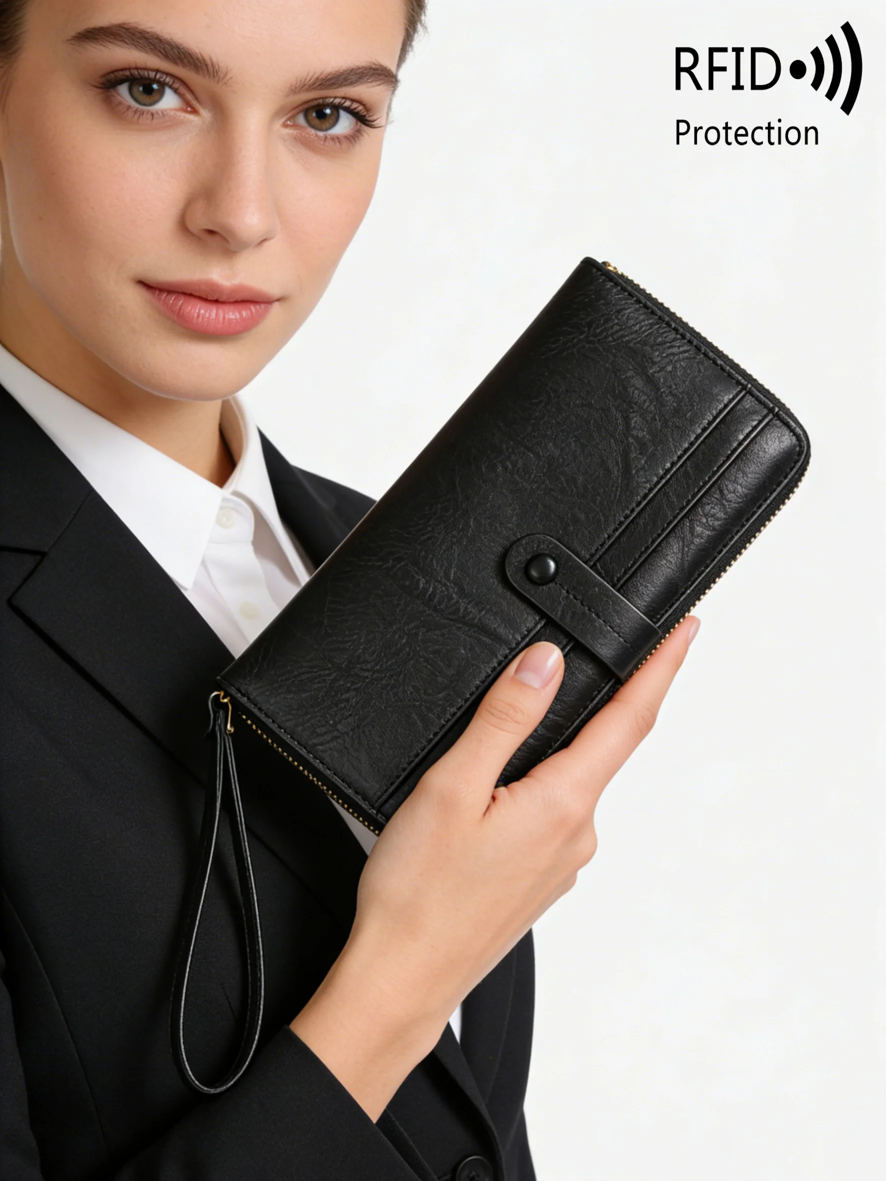 Zipper Money Coin Purse Women Card Holder Long PU Leather Clutch Wallet Large Capacity Lady Wristlet Phone HandBags Money Pocket