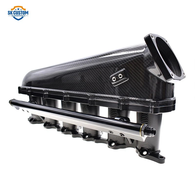 CUSTOM Racing Carbon Fiber 6 Injetor 2JZ GE Engine Intake Manifold With 100mm Throttle Body And Fuel Rail