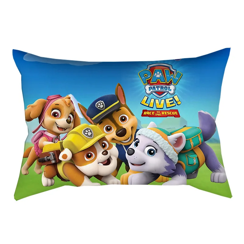 Juste de coussin Paw Patrol pour enfants, dessin animé Skye Chase, voiture, canapé, mignon, figurines d\'anime, anniversaire, cadeaux de Noël, 50x30cm