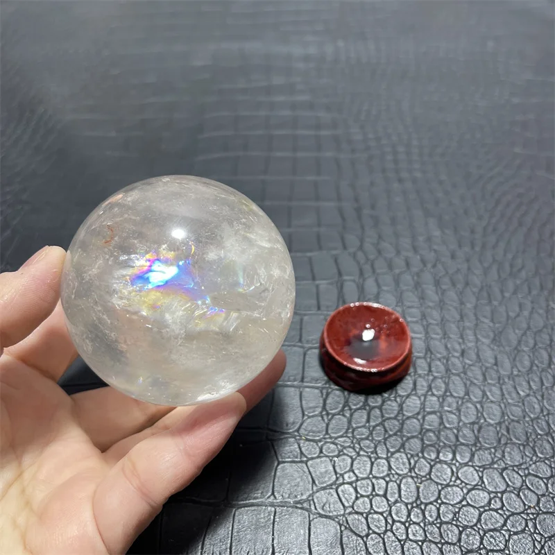 6.7cm Rainbow Natural Rock Clear Quartz Crystal Spheres white crystal ball for sale