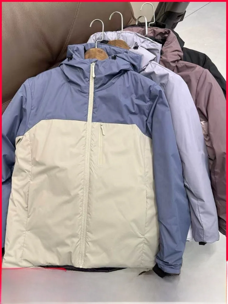 

Outdoor Casual Hooded Cotton Jaet Couples Sle Autumn Winter Warm Polyester Filling Zipper Closure Long Sve Youth Faion