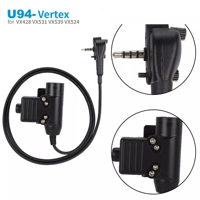 Tactical U94 PTT Headset Adapter Cable for Vertex Standard Vertex Standard VX131 VX230 VX231 VX261 VX428 VX531 VX539 VX524