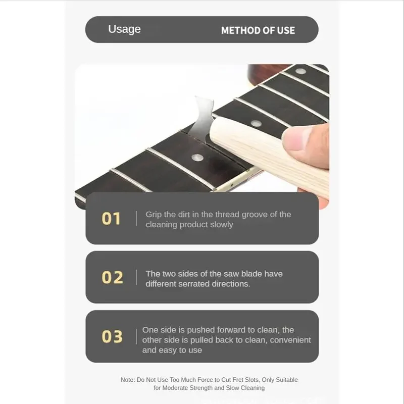 ABME Guitar Cleaning File & Saw, Fret Nut Saddle Slotting Hole Tool, Japanese-style Wire Brush for Guitar Maintenance