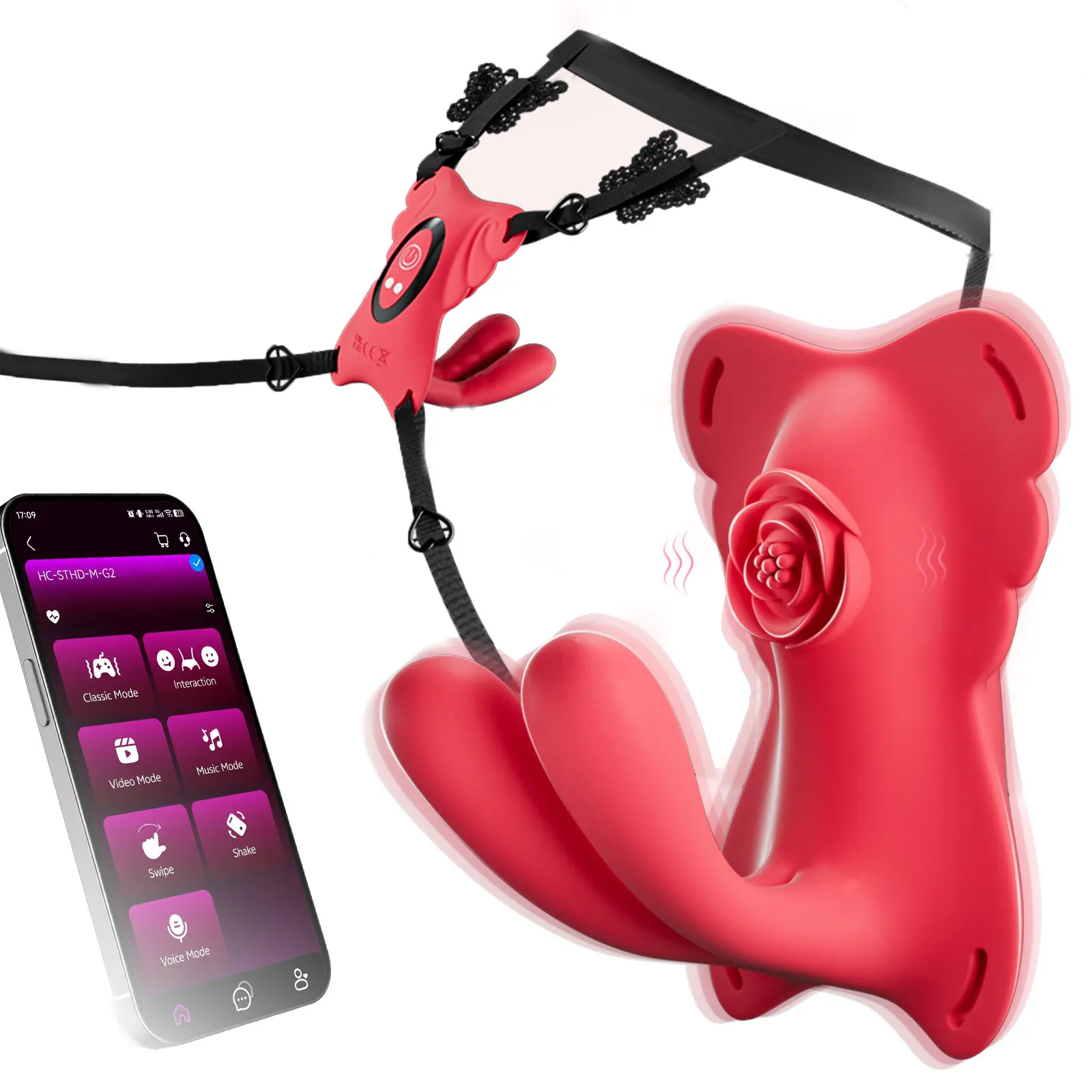 KUSHOR Couples Vibrator App Remote Control Wearable Vibrator Long Distance Rabbit G-Spot Stimulator for Clitoral Penis Pleasure