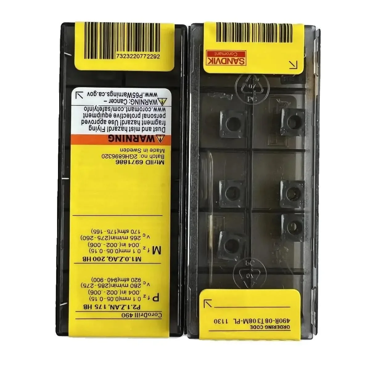 

SANDVIK / 490R-08T308M-PL 1130 / Твердосплавные пластины для ЧПУ, 10 шт.