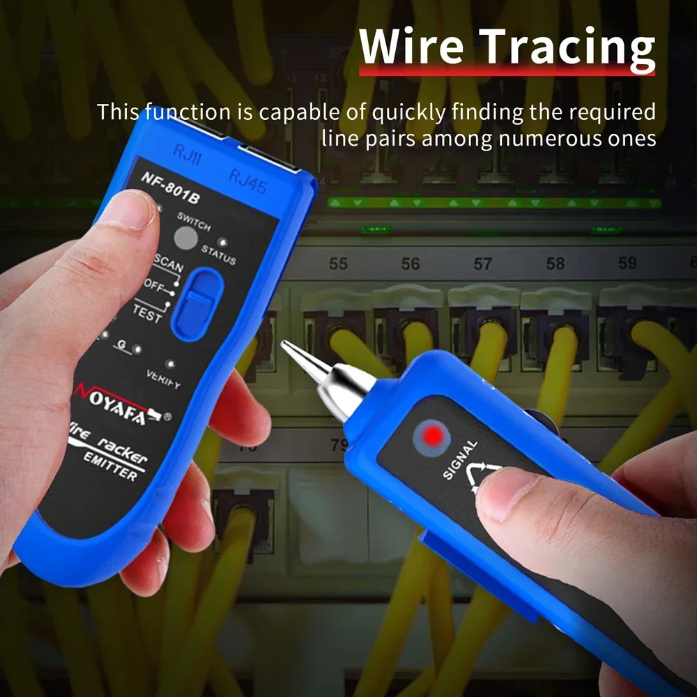NAYAFA NF-801B Tester per cavi di rete RJ11 RJ45 Crimper Ethernet Wire Tracker multifunzione Line Finder illuminazione a LED