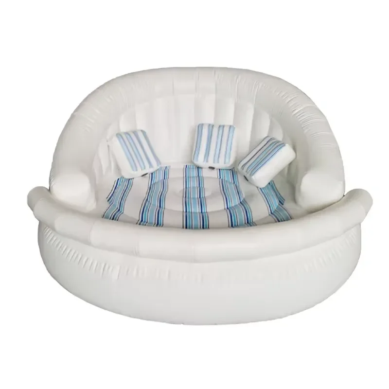 Durable Round Pool Lounging Water Inflatable Floating Sofa Chair WG-250 PVC Tarpaulin Outdoor