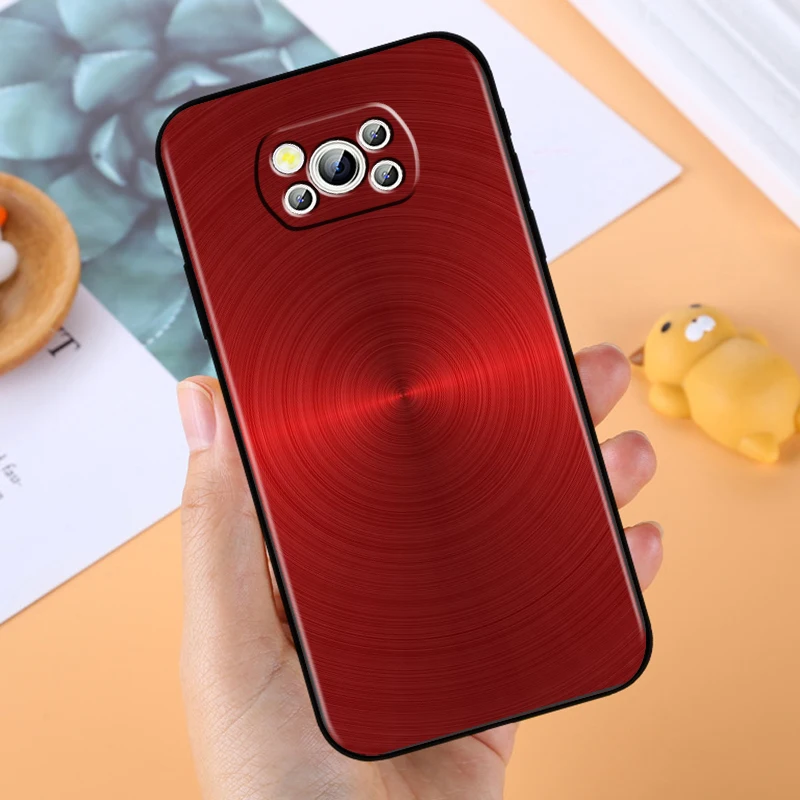 Red Blue Metal And Seawater For Xiaomi Mi Poco F5 F4 F3 F2 X5 X4 X3 M6 M5 M5S M4 M3 C40 Pro GT NFC 5G Black Cover Phone Case image 4