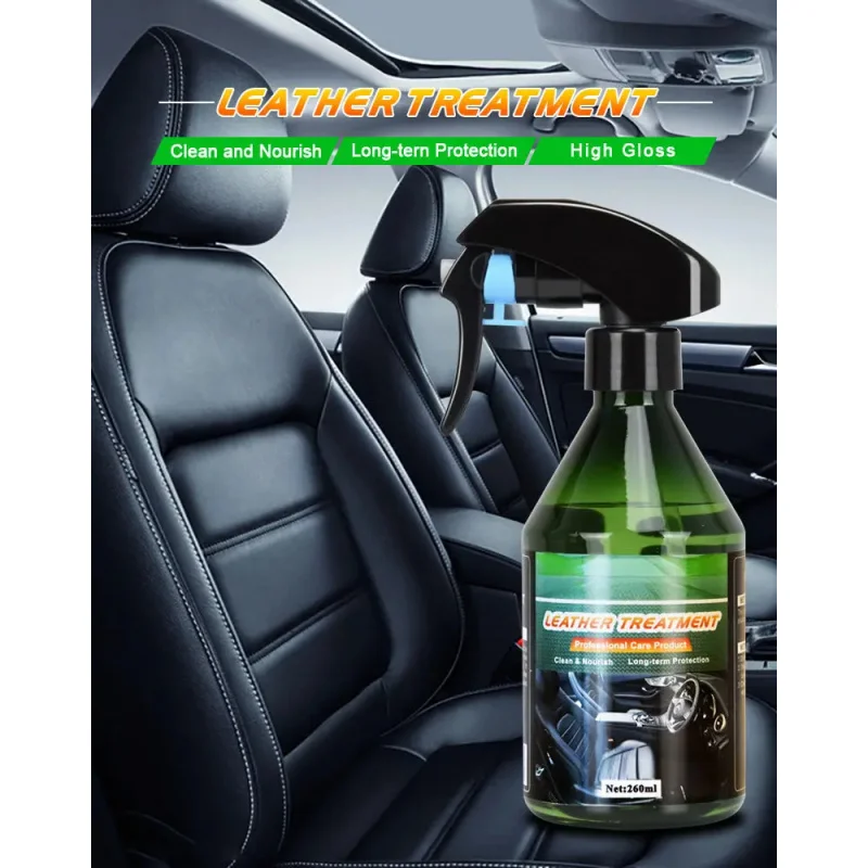 Leather & Plastic Interior Cleaner & Restorer – Water-Based Spray for Cars, SUVs, RVs (260ml) • Deep Cleans, Polishes