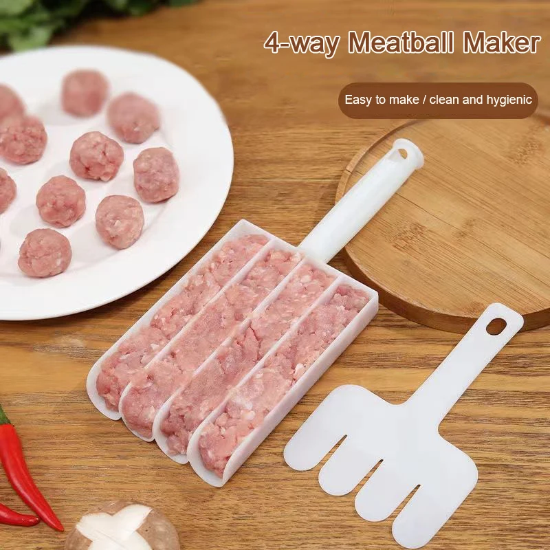 ● Creative Kitchen Triple Meatball Maker, Meat Ball Scoop with Cutting Spade Ball Maker, None-Stick Meatball Maker