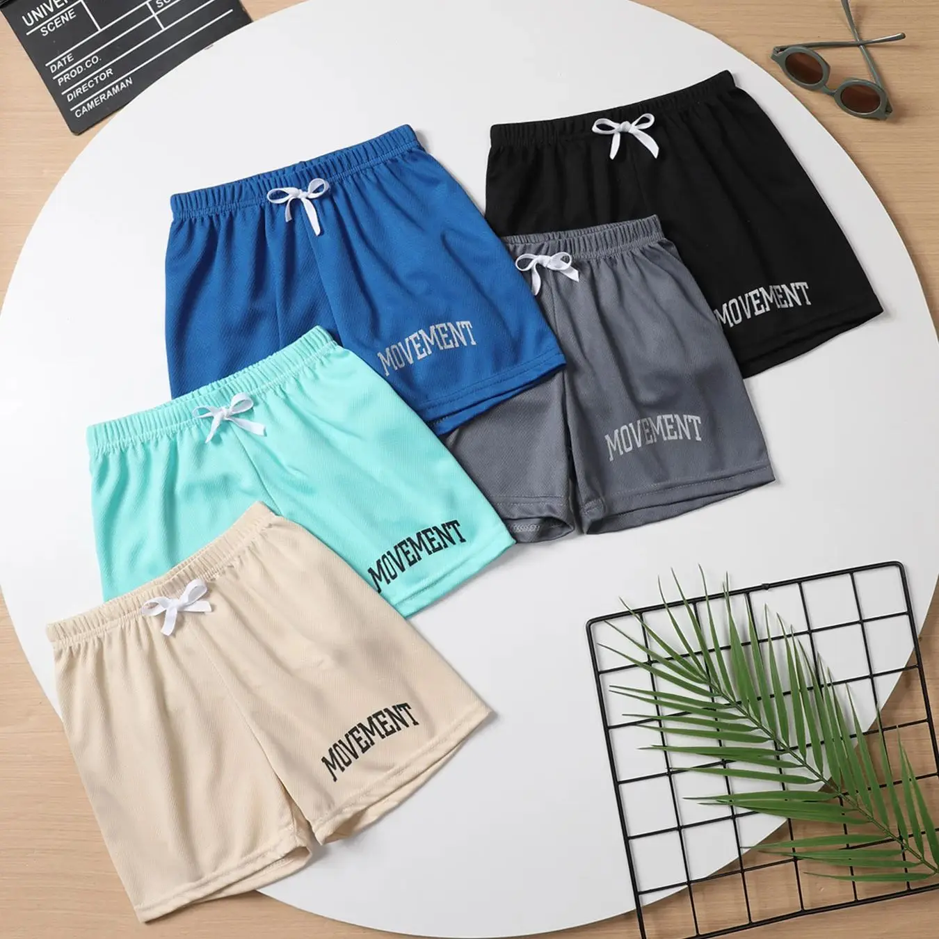 1/5 Pack children's summer candy-colored mesh breathable shorts boys sports casual fashion straight pants girls Joker Beach pant