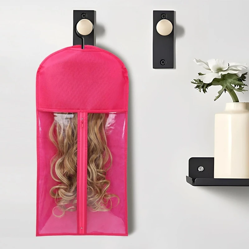 12PCS Wig Holder Wig Storage Wig Bags Storage With Hanger Hair Extension Holder Wig Holder For Hair Extension Storage