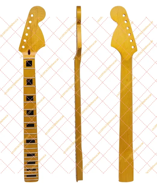 ST Style 22 Fret Guitar Neck, Glossy Maple Neck with Shell Inlays, DIY Replacement Parts