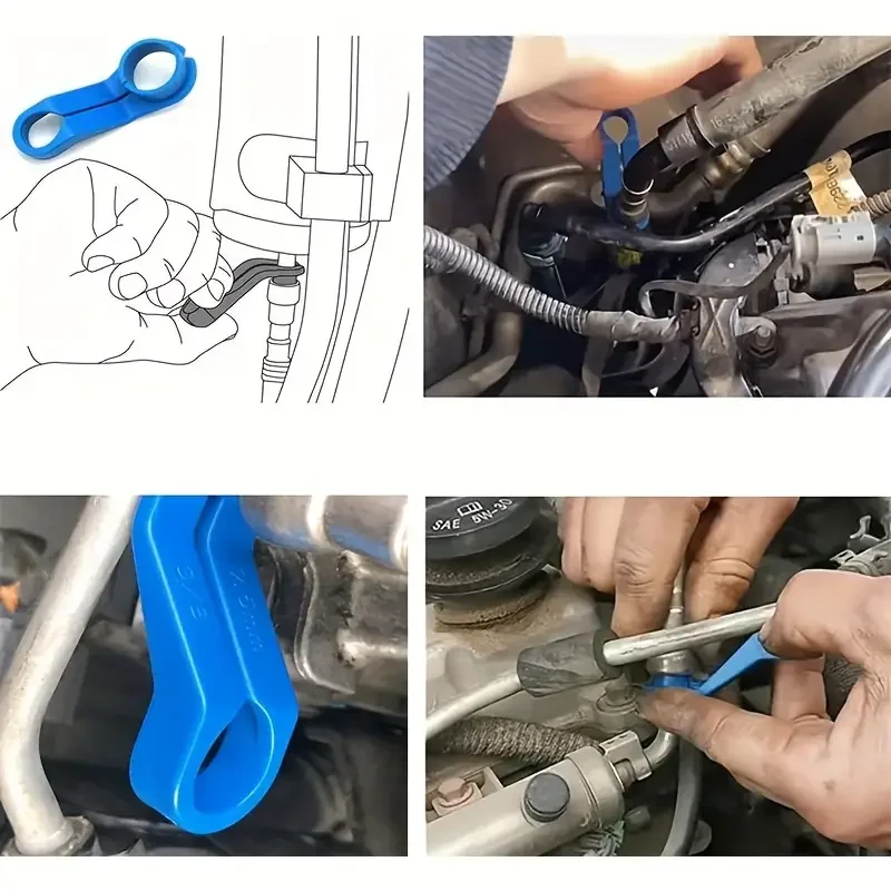 7Pcs Remove Auto Fuel Line Replacement Tool Fuel Line Angled Disconnect Tool Air-Conditioning Oil Pipe Quick Removal Tool Parts