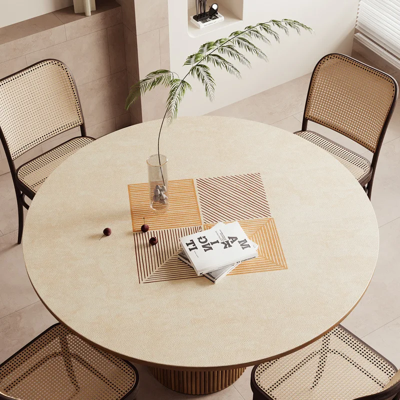 Waterproof and Slip-Resistant PVC Table Cloth, Circular Tablecloth, Heat-Resistant, Cuttable