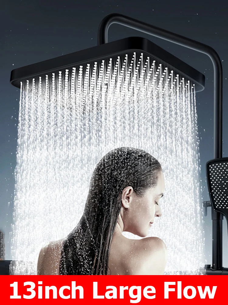 Novo 13 Polegada supercharge chuvas cabeça de chuveiro grande fluxo de alta pressão montado no teto torneira de spray superior cabeça de chuveiro do banheiro