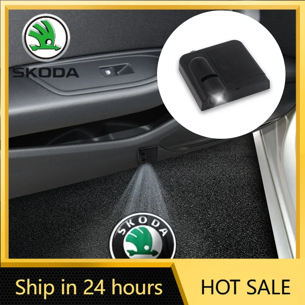 

Горячая новинка 2026: 1/2 шт. магнитный проектор логотипа SKODA с LED-подсветкой для дверей автомобиля, лазерный проектор для Skoda Octavia, Rapid, Fabia