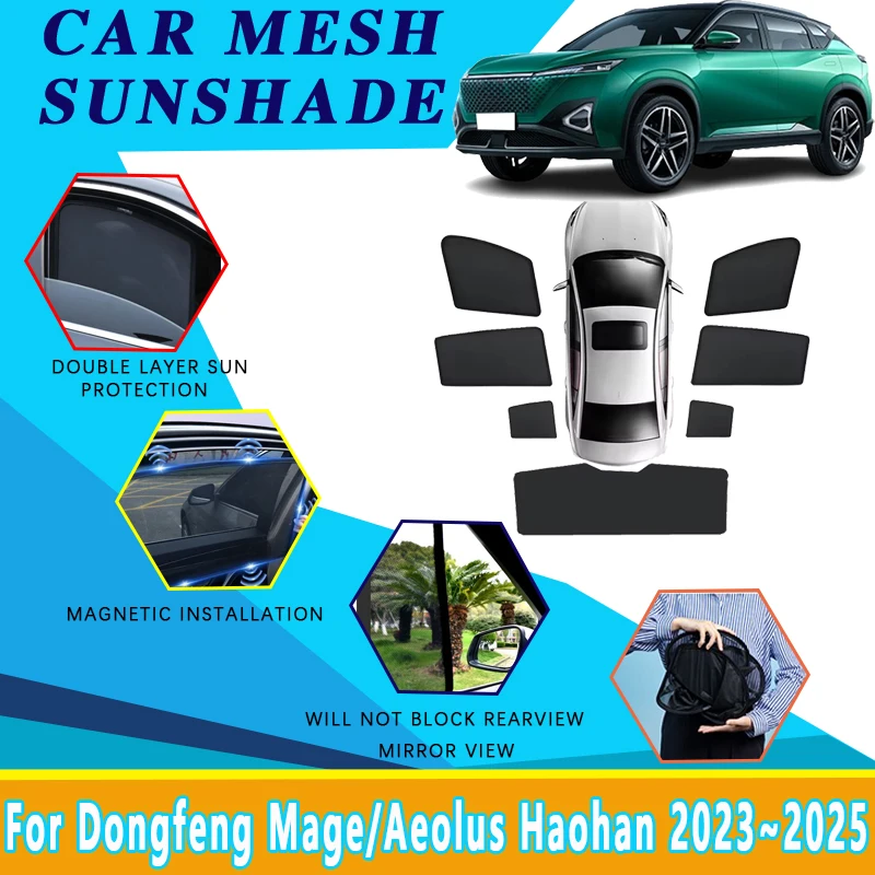 

For Dongfeng Mage Accessories Aeolus Haohan 2023 2024 2025 Magnetic Car Sunshade Shield Windshield Curtain Side Window Sun Shade