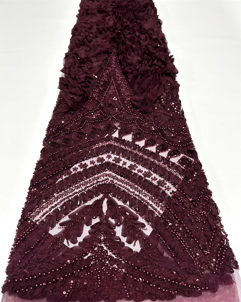 Tela de encaje nupcial africano 2025 lentejuelas bordado con cuentas novio nigeriano tul francés de alta calidad para fiesta de boda