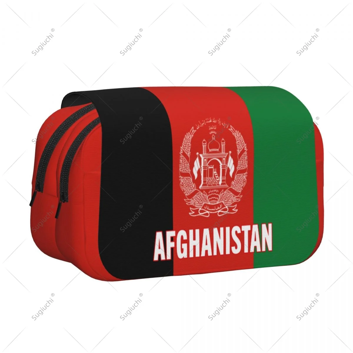 Pencil Case Scissors Bags 3D Afghanistan Flag Double-layer Oxford Cloth Stationery Storage Pen Box Case