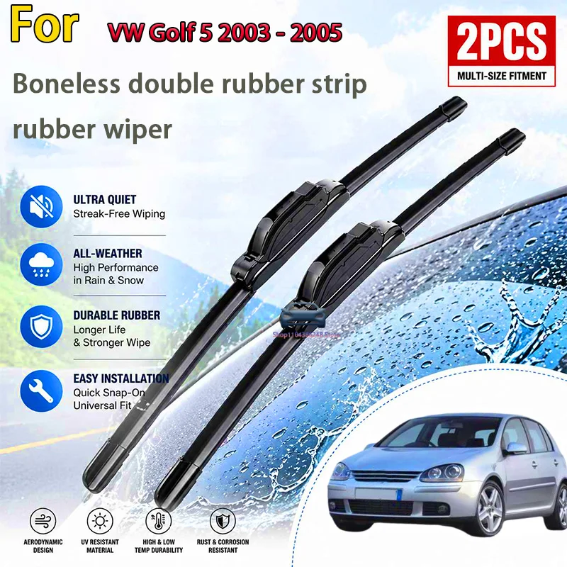 

Front Wiper Blades For VW Golf 5 2003 - 2005 Windshield Windscreen Clean Window Car Rain Brushes 24"+19" Modification Parts