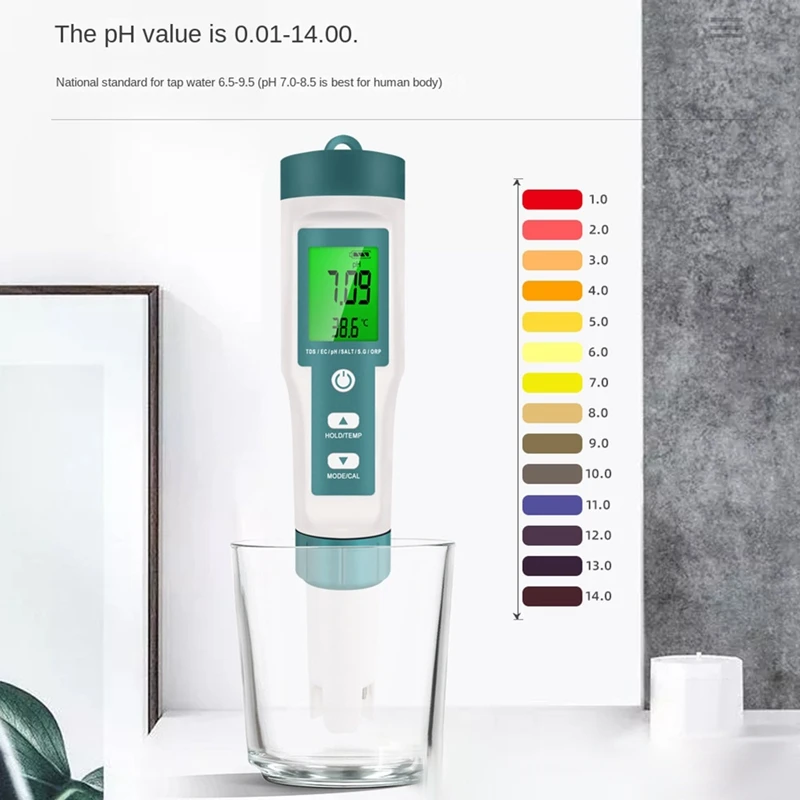 7 In 1 Digital Water Testing Kit PH/TDS/EC/Salinity/ORP/S.G/Temperature Meter Water Quality Measurement Tool