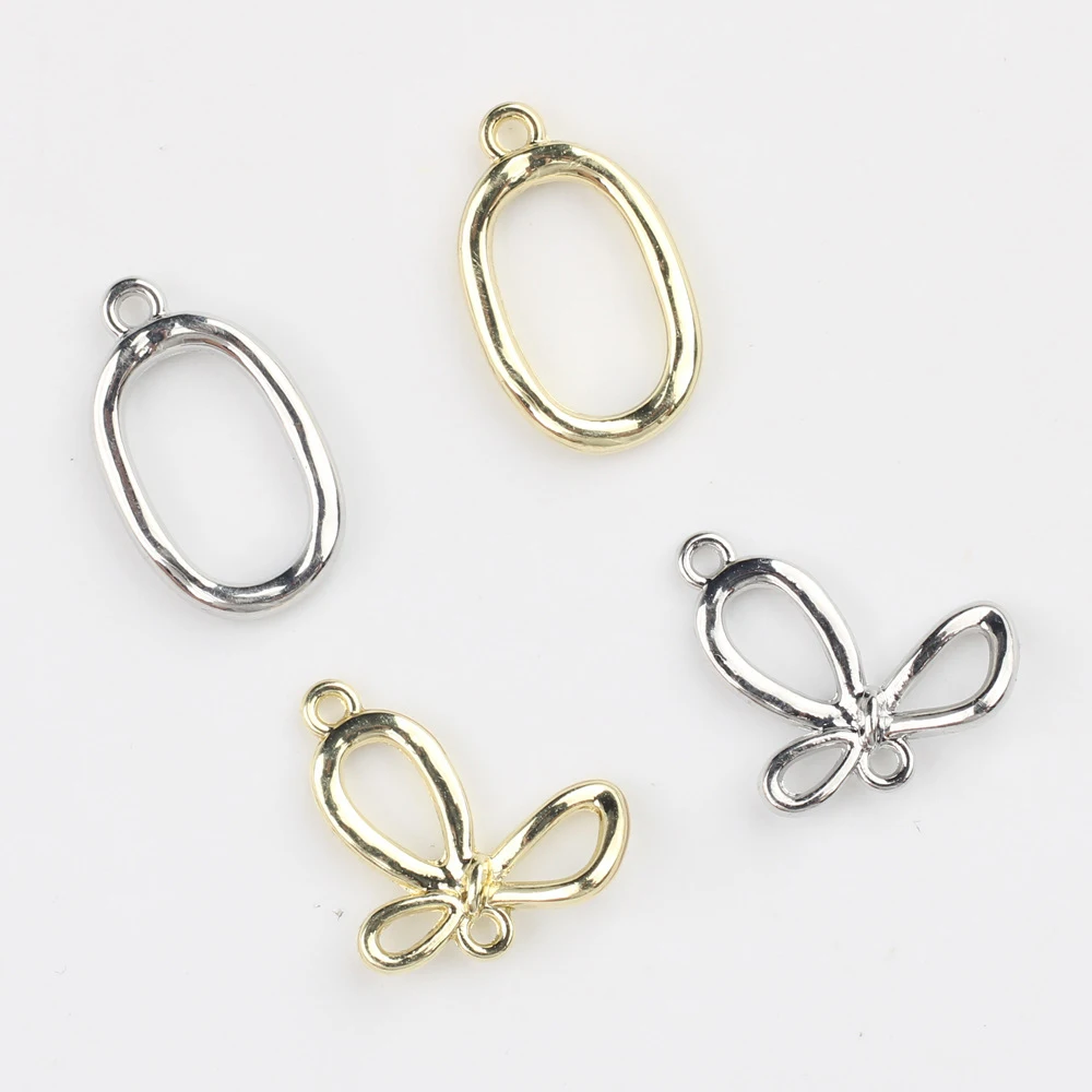 

10 шт. простой модный эллипс в форме банта кулон серьги ожерелье браслет аксессуары для изготовления ювелирных изделий ручной работы DIY орнамент ремесло