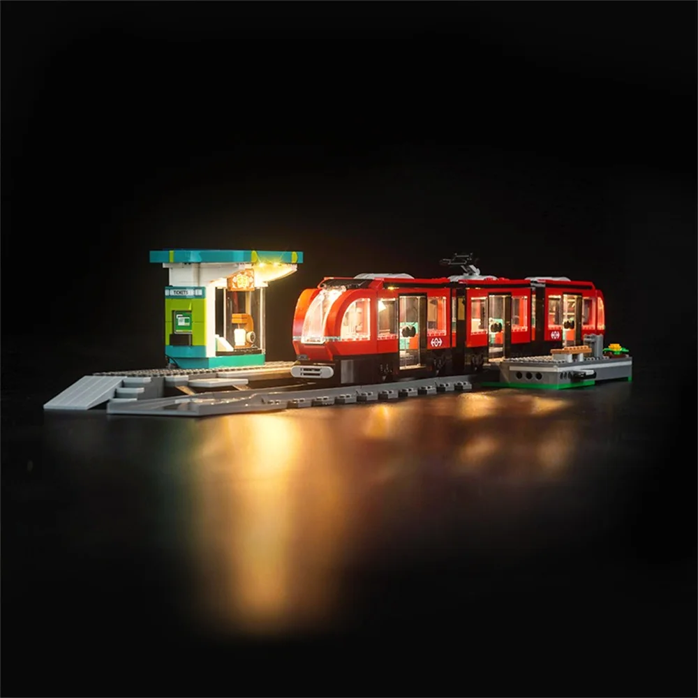 City Train Lighting Set For 60423 Downtown Streetcar and Station Not Building Block(Only Led Light Kit)