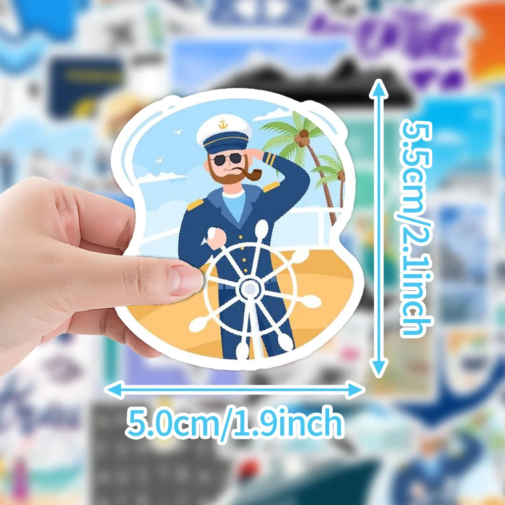 50 Uds. Pegatinas divertidas de dibujos animados de navegación Bule Graffiti crucero decoración de vacaciones DIY juguetes portátil guitarra bicicleta monopatín calcomanías