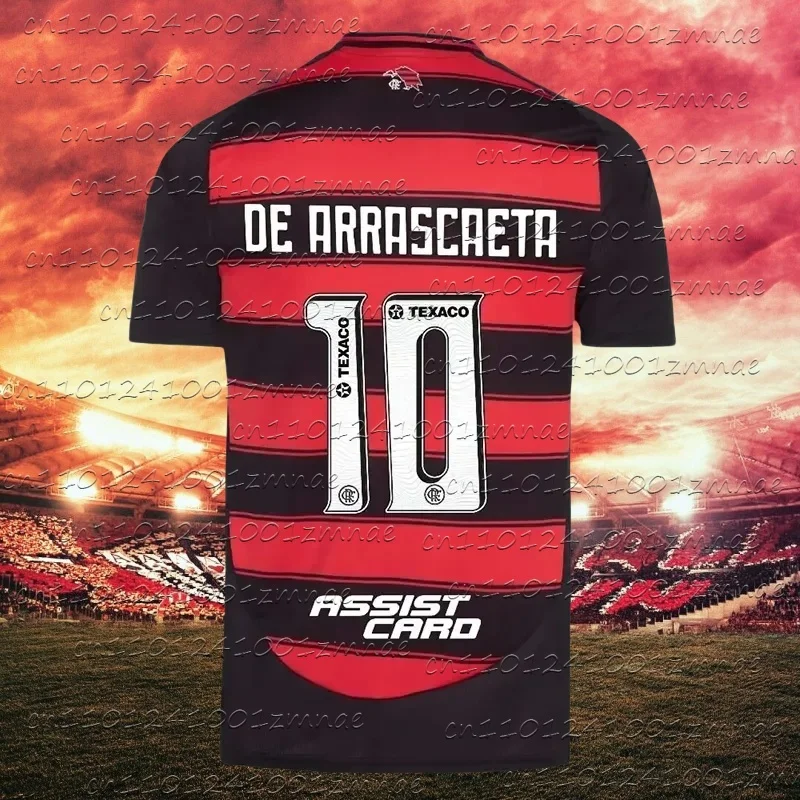 Summer New 2025 Men's and Women's Printed T-shirt Flamengo Football Jersey Comfortable Quick Drying Sports Casual Topv