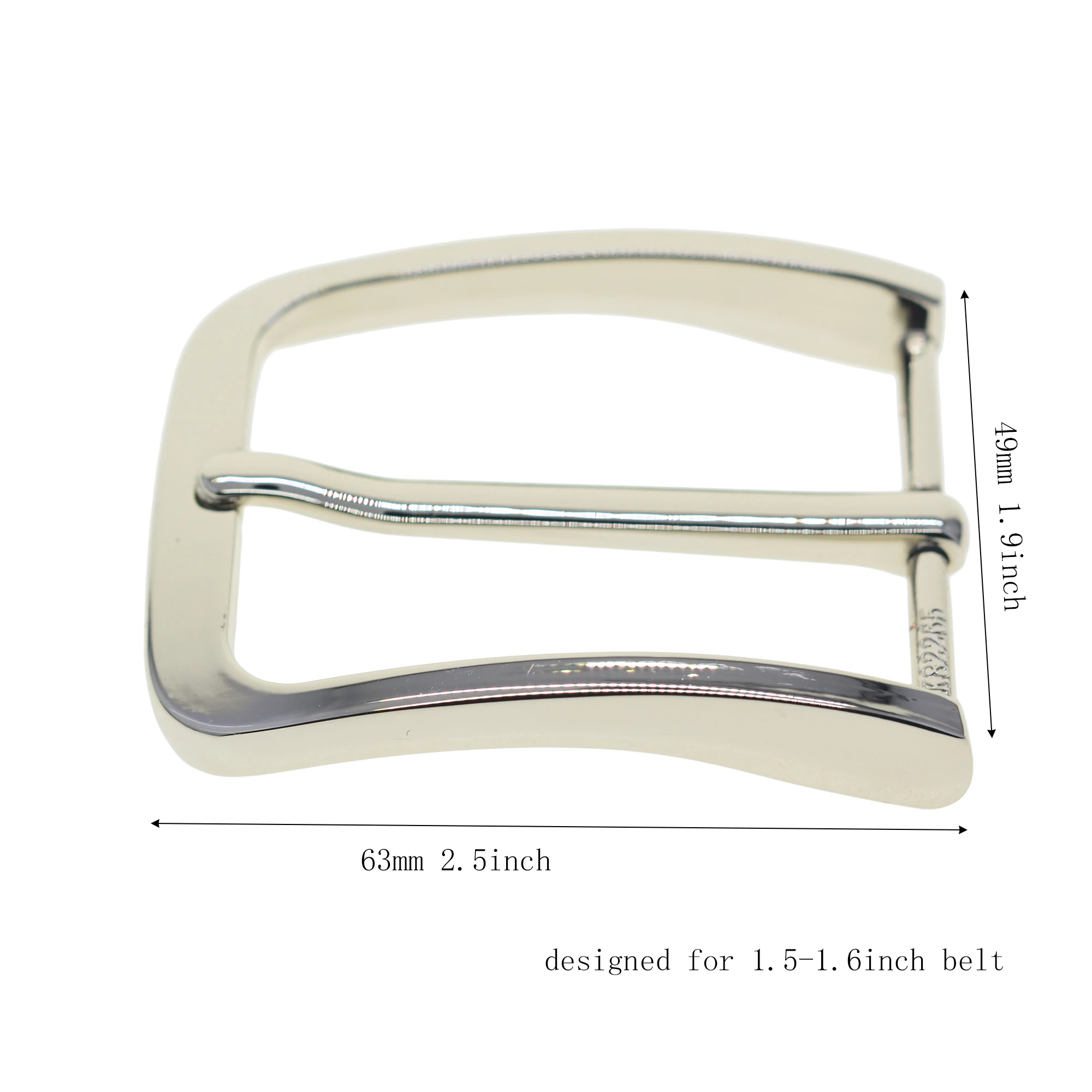 super fine Simple pattern solid metal pin lock  mirror Silver lady belt buckle for 1.6inch strap replacement