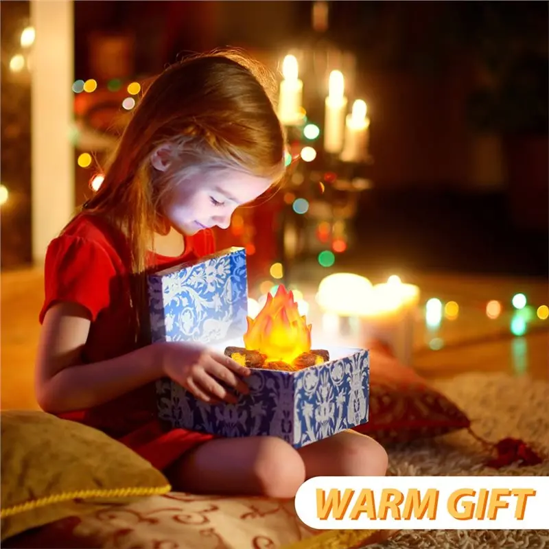 A60ZLED Simulated Firewood Flame Lamp Outdoor Camping Decor Ornaments Artificial Campfire Lamp LED Night Light Decor Outdoormay