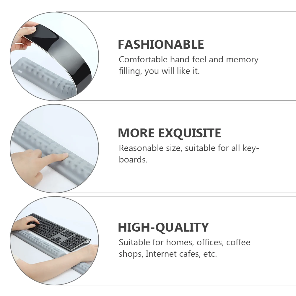

Keyboard Wrist Rest 44CM Memory Foam H Support for 104 Keys Non Slip Gaming Work Comfortable Mouse Pad Ergonomic Typing Cushion