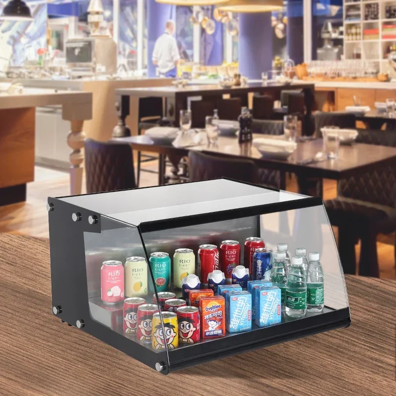 Refrigerated display counter beverage cabinet tempered glass dessert deli drink fresh-keeping cabinet