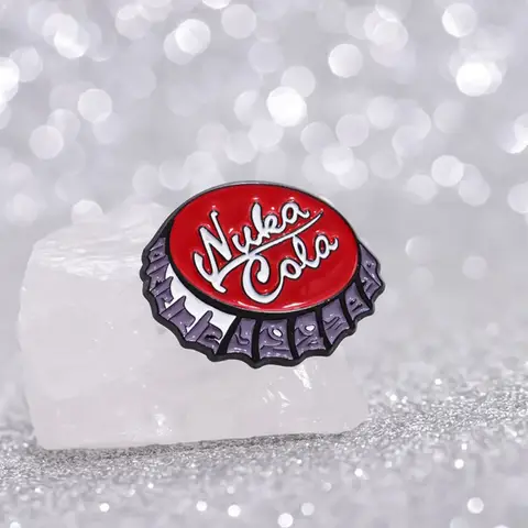 Nura Cola TM Emaljnålar Kreativa Röda Coca-Cola Flaskkapsyl Märken Ryggsäck Kavaj Broscher Tecknade Smycken För Vänner Gåva 10 best sales vattenmelonbrosch - №4