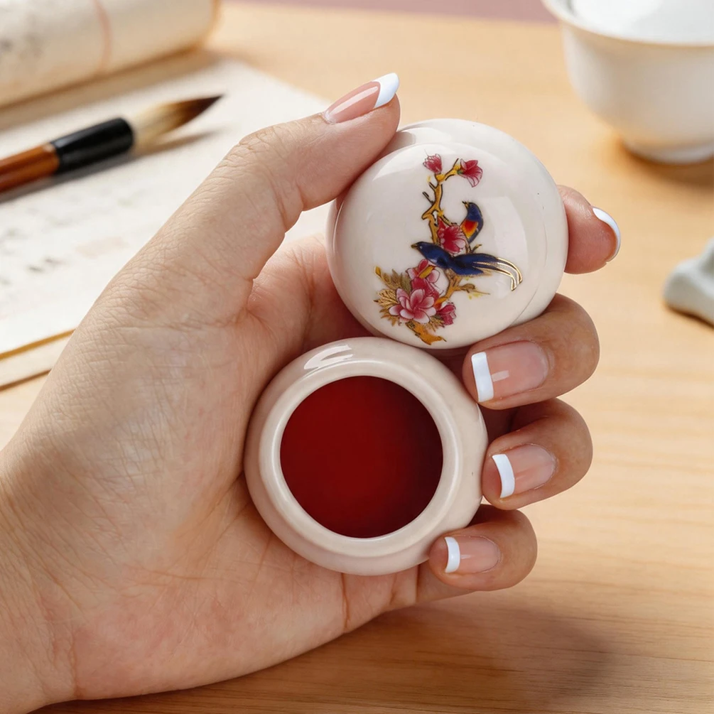 Private Label Chinese-style Ceramic Jar 3colors Blush Cream Lip/cheek Dual-use Waterproof Long-lasting Nature Custom Logo Makeup