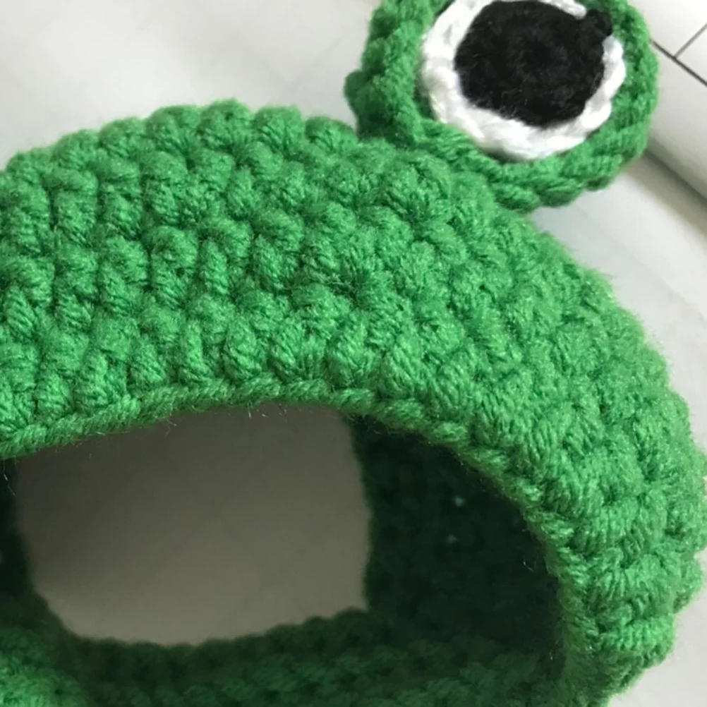 

Cat Dog Hat Green Creative Lovely Hand Knitting Soft Warm Cap for Small Party Easter Halloween Christmas
