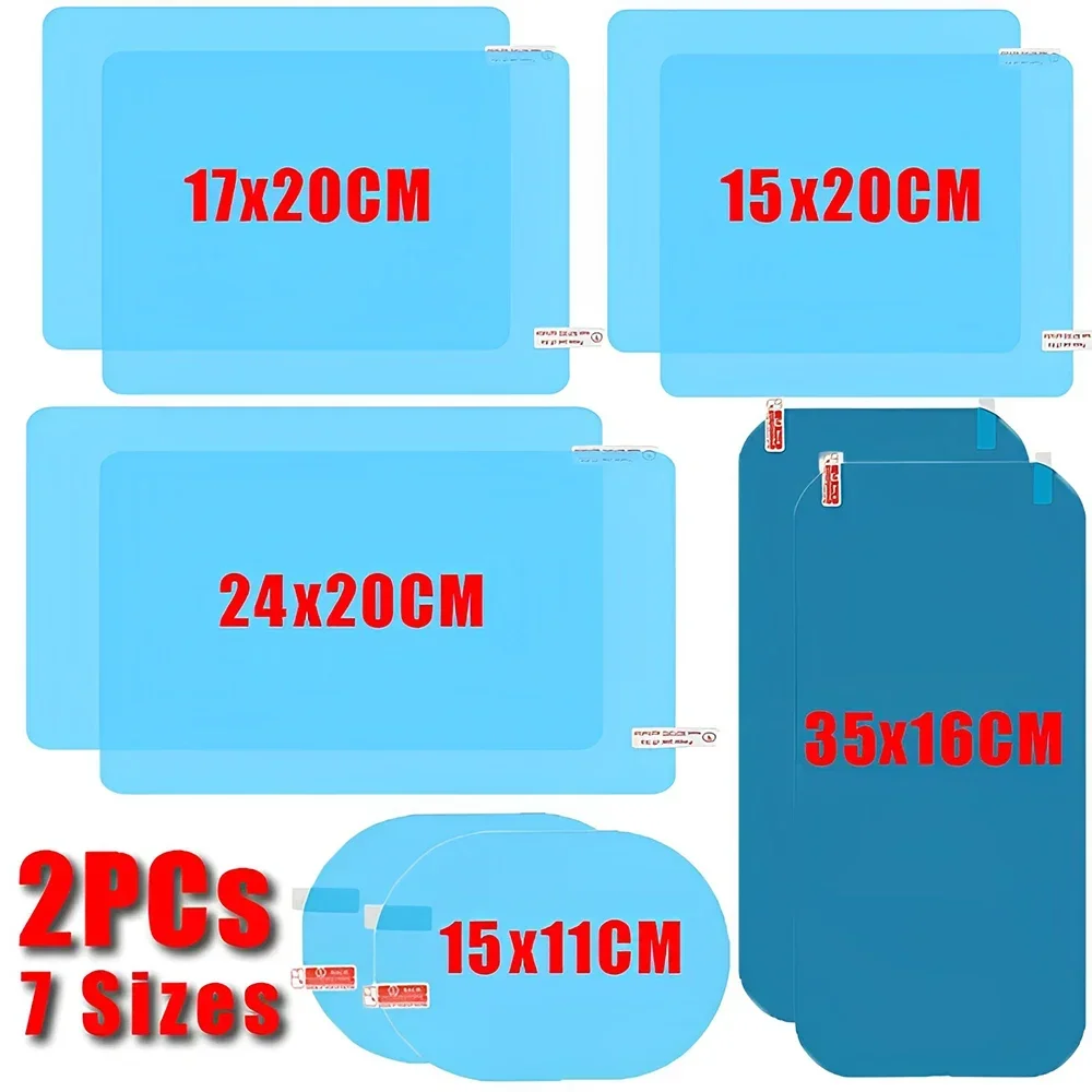 

2PCs Car Window Rainproof Films Truck Rearview Mirror Protective Rainproof Anti-fog Anti-scratch Film Car Exterior Accessories