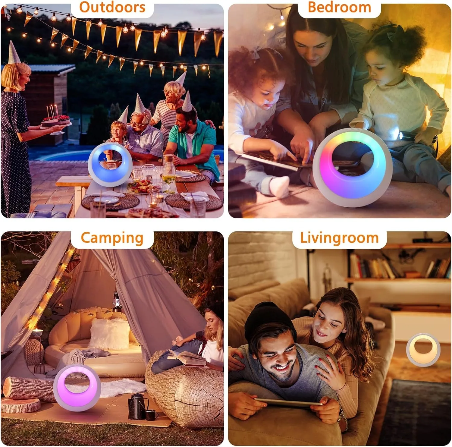 Lampe de chevet tactile chambre veilleuse/télécommande lampe de bureau synchronisation variable rvb couleur changeante veilleuse