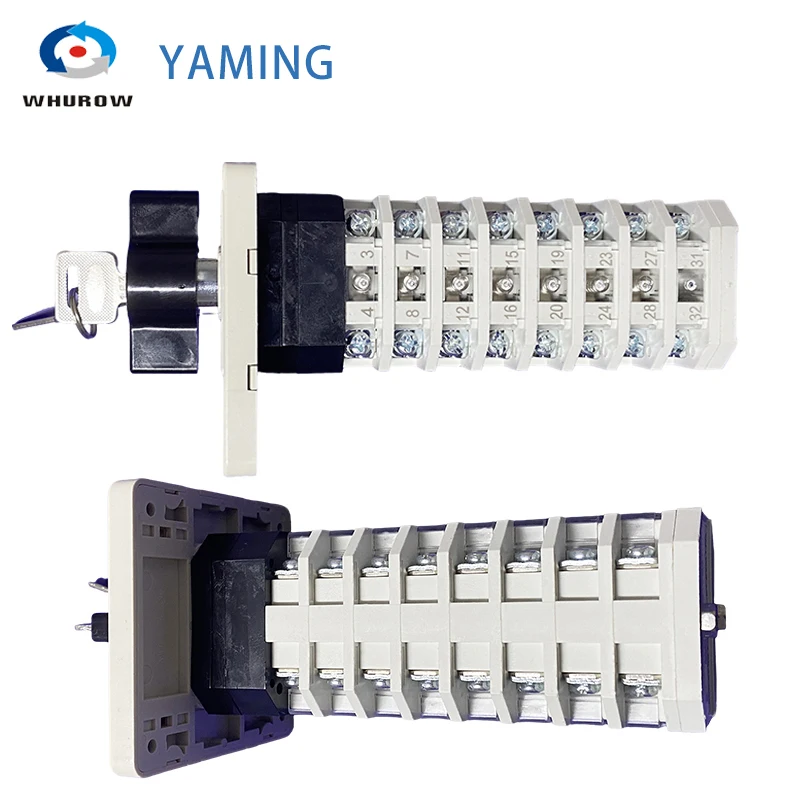 Sblocco-Interblocco Interruttore a camma rotante di potenza di controllo 8 poli Contatto argento Selettore 16A YM-LW12-16-XJDZ9.03-8B4S-005