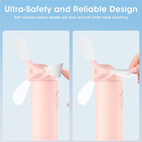 ABKR-Portable Rechargeable Fan 3000Mah USB Battery Powered 22+Hrs Runtime Small Hand Held Fan Pink