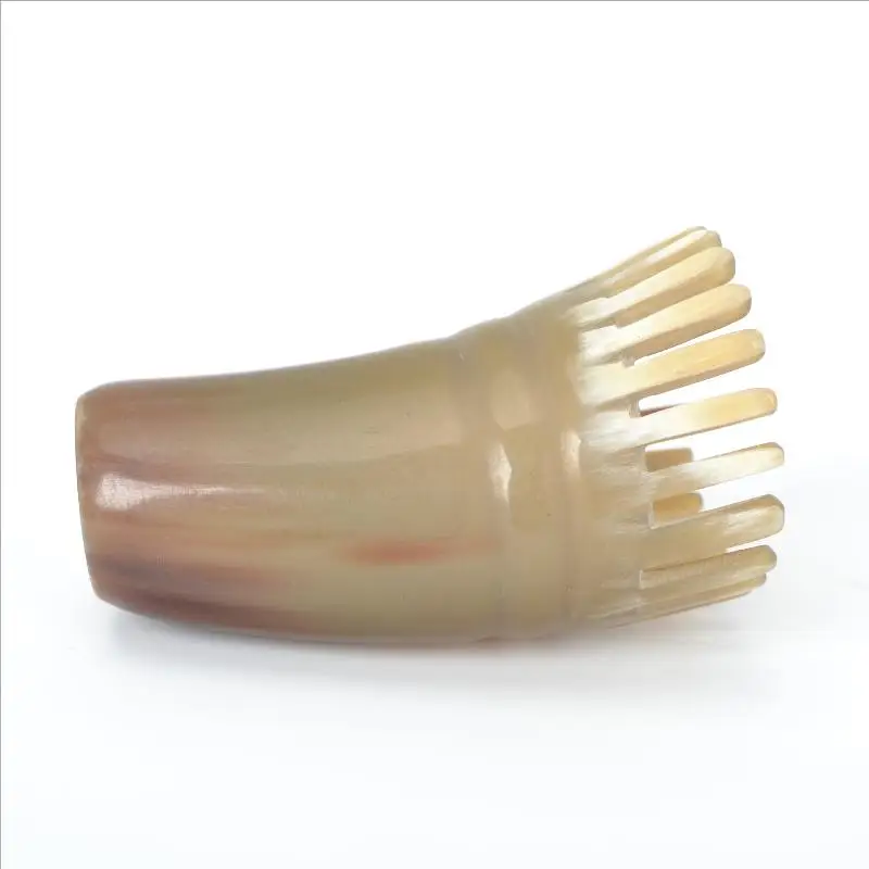 Breitzahniger Massagekamm Kopfhautbürste Hornkämme Gua Sha Massagegerät Ergonomischer Griff Entwirrungskamm Haarentfernungsmassagegerät für Zuhause – Detail 5