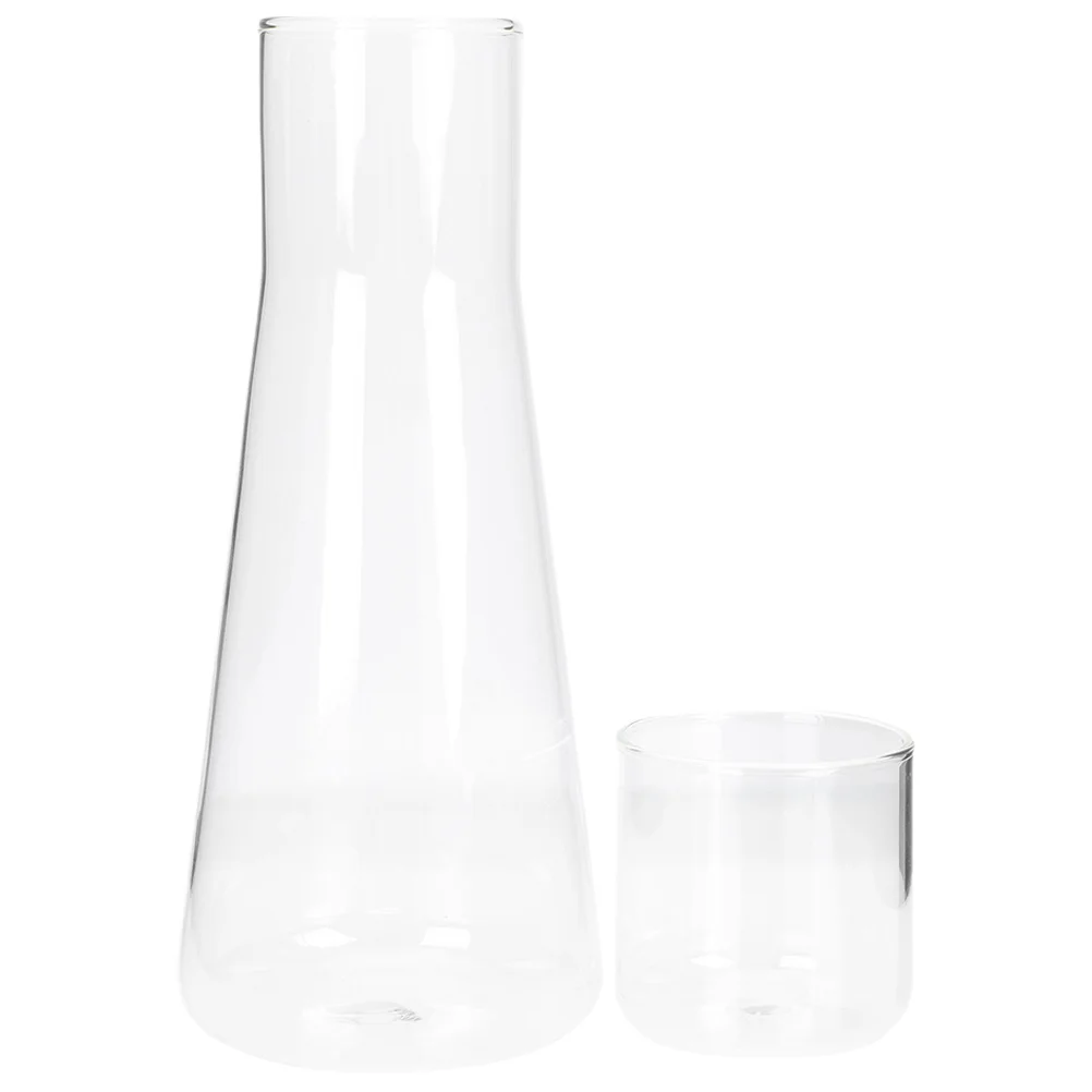 

Glass Water Kettle Transparent Cold Water Container with Cup Convenient Desktop Carafe for Beverage Juice Milk