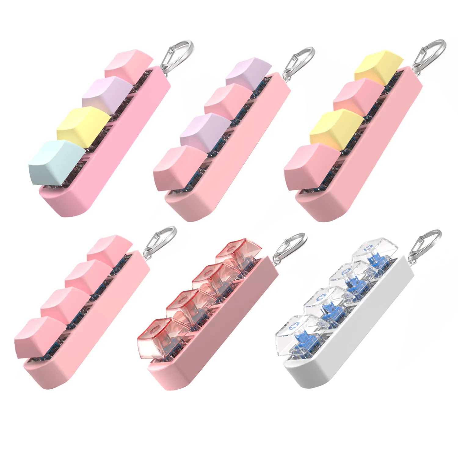 4-Key Keyboard Keycap Toy Relieves Irritability Colored Keycap Adult Child Finger Button Mini Anti-stress Game Party Toy Gift