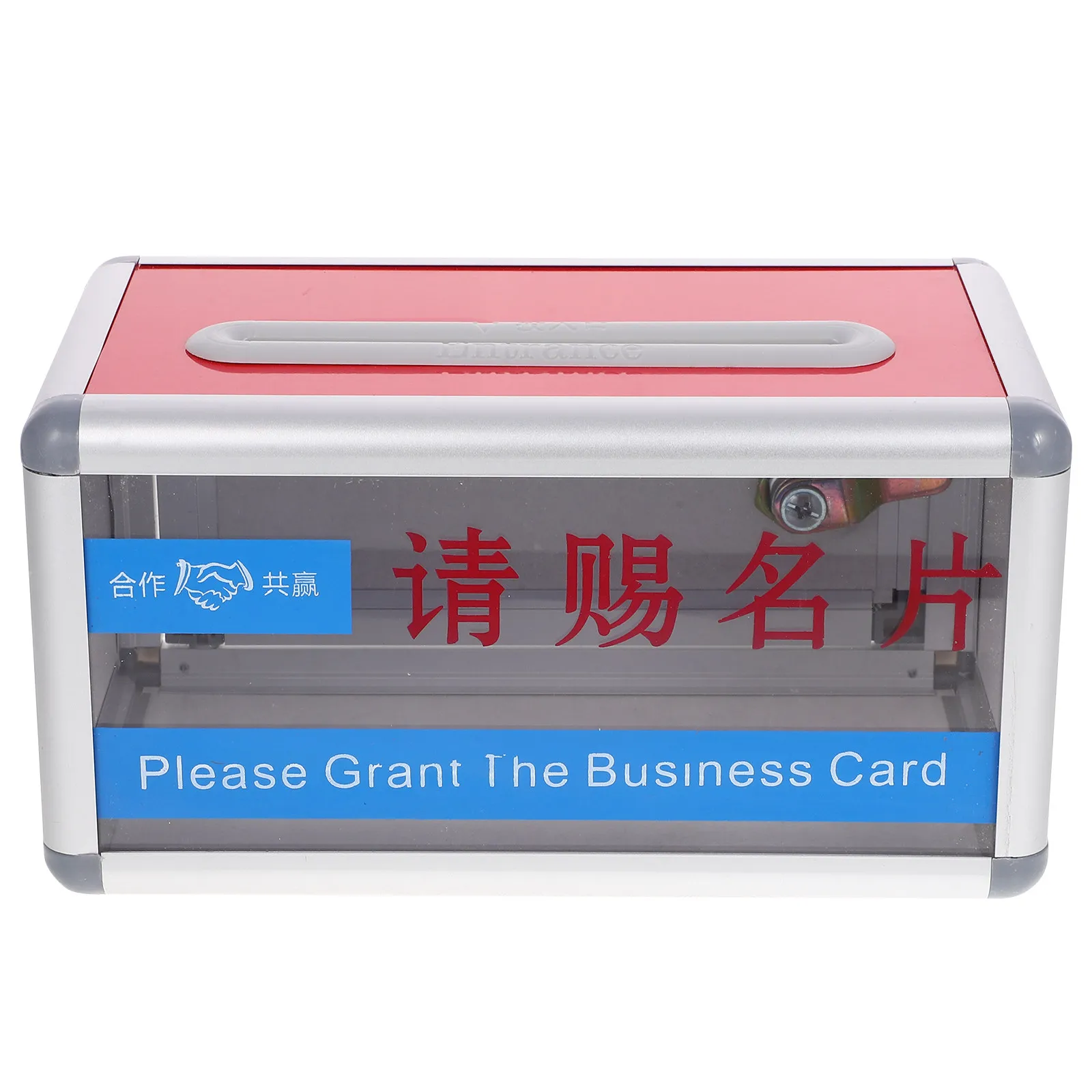 Business Card Collection Box Aluminum Alloy Multi-Function Name Card Holder Portable Office Cards Storage Case Desktop Organizer